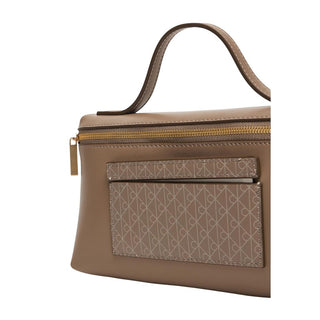 Beige Polyethylene Clutch Bag