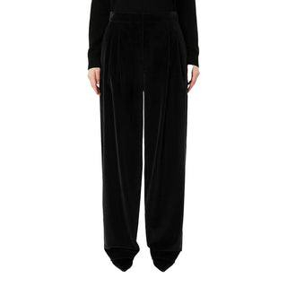 Black Cotton Casual Pants