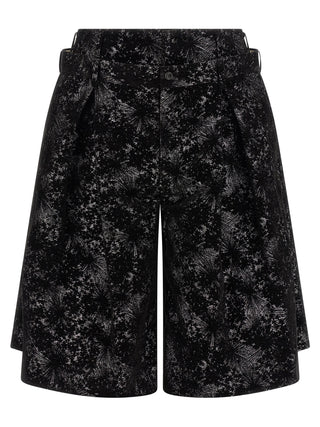 Black Polyester Bermuda Shorts