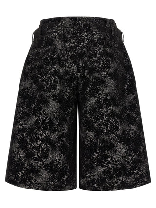 Black Polyester Bermuda Shorts