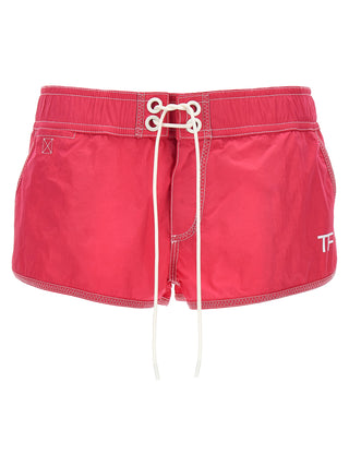Fuchsia Polyamide Bermuda Shorts
