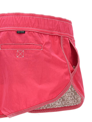 Fuchsia Polyamide Bermuda Shorts