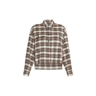 Brown Cotton Pattern Shirt