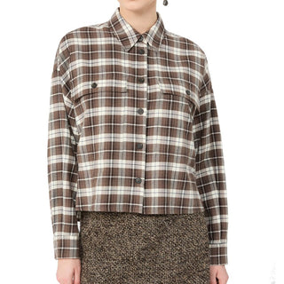 Brown Cotton Pattern Shirt