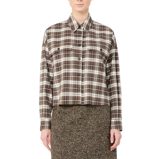 Brown Cotton Pattern Shirt