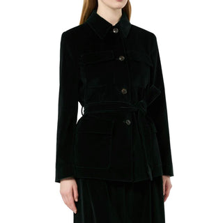 Black Cotton Full-Length Jacket