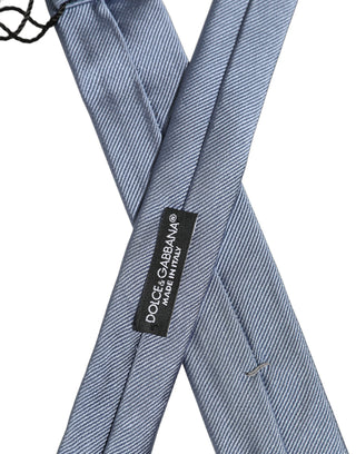 Men Light Blue Textured Silk Adjustable Tied Necktie Tie