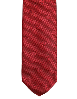 Red Silk Textured Pattern Adjustable Tied Men Necktie Tie