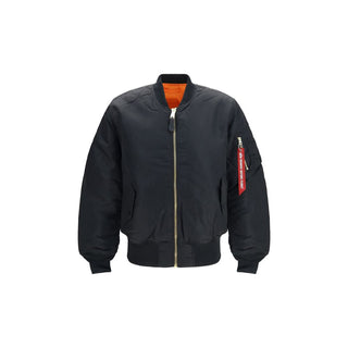 Black Nylon Bomber