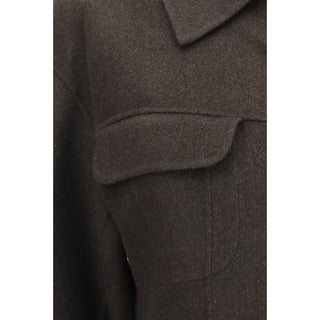 Brown Wool Oves Aries Full-Length Jacket