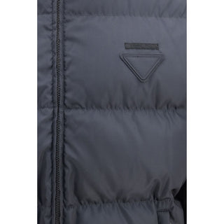 Blue Polyamide Full-Length Jacket