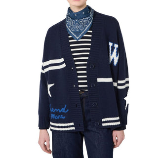 Blue Virgin Wool Cardigan