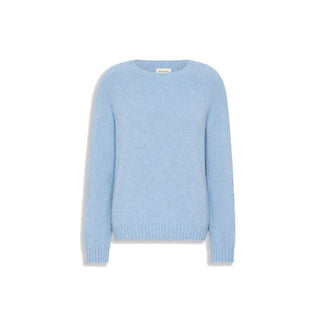 Blue Alpaca Leather Sweatshirt