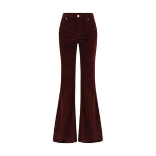 Bordeaux Cotton Flared Jeans