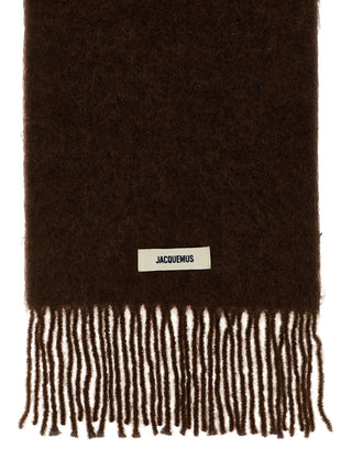 Brown Alpaca Leather Foulard