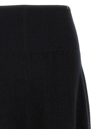 Black Cashmere Midi Skirt