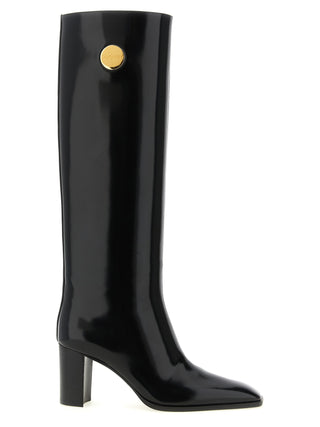 Black Calfskin Over The Knee