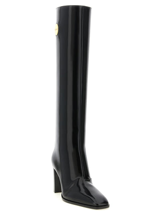 Black Calfskin Over The Knee
