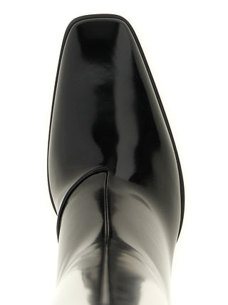 Black Calfskin Over The Knee