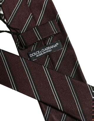 Burgundy Stripes Silk Adjustable Necktie Accessory Tie