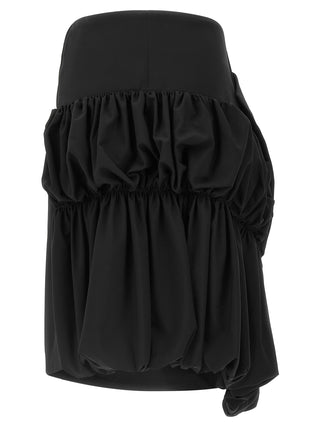 Black Wool Midi Skirt
