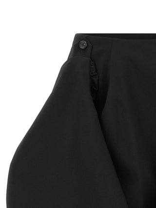 Black Wool Midi Skirt