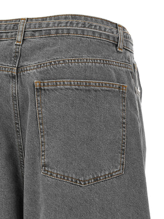 Gray Cotton Jeans Denim
