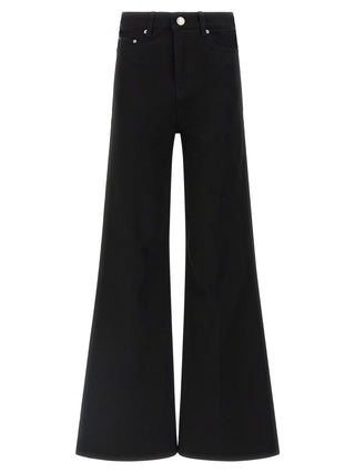 Black Cotton Flared Jeans