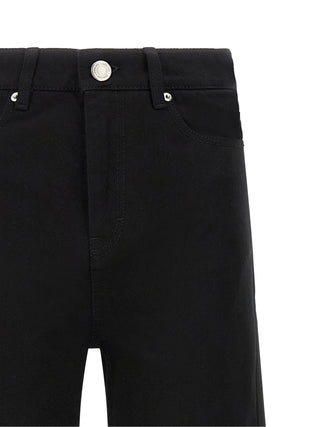Black Cotton Flared Jeans