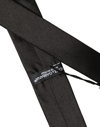 Black Satin Textured Adjustable Necktie Men Accessory Tie