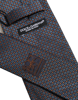 Dark Blue Geometric Silk Adjustable Necktie Accessory Tie
