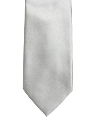 Gray Satin 100% Silk Adjustable Tied Men Necktie Tie