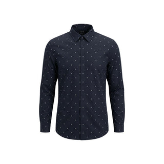 Blue Cotton Pattern Shirt