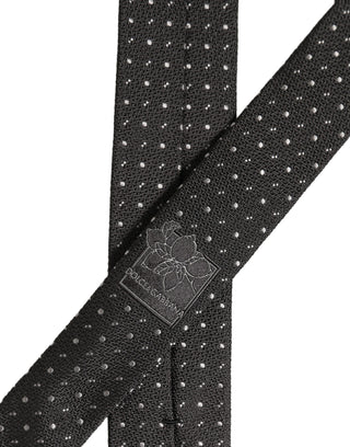 Dark Gray Polka Dot Silk Adjustable Necktie Accessory Tie