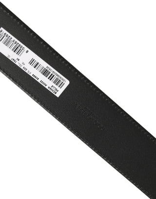 Black Leather Bee Accent Metal Buckle Belt