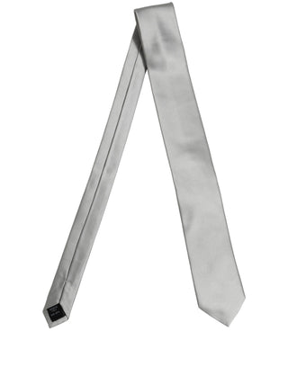 Gray Satin 100% Silk Adjustable Tied Men Necktie Tie