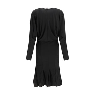Black Acetate Casual Dress