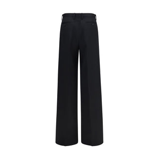 Black Cotton Casual Pants
