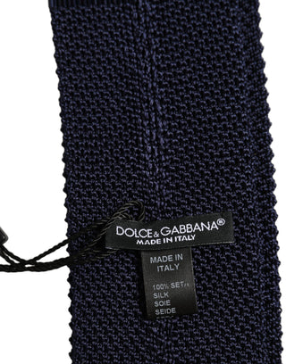 Dark Blue Textured Knitted Adjustable Necktie Accessory Tie