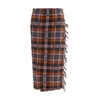 Brown Wool Oves Aries Midi Skirt