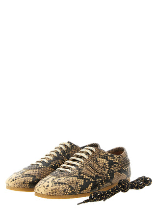 Beige Calfskin Low Top Sneakers