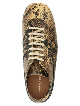 Beige Calfskin Low Top Sneakers