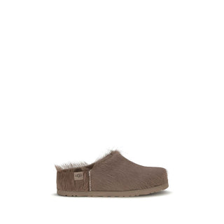Brown Nubuc Leather Clogs