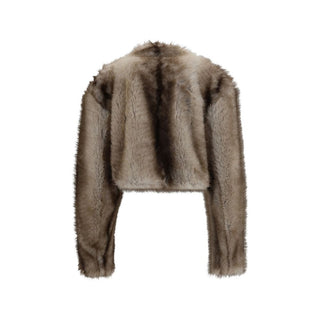 Gray Polyester Full-Length Jacket