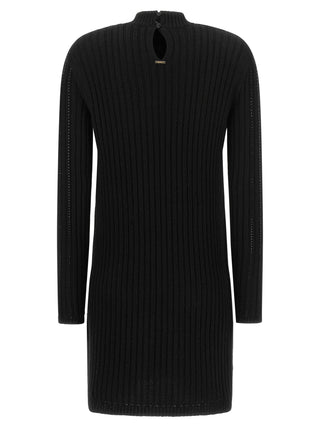 Black Viscose Short Dress