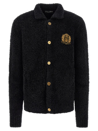 Black Alpaca Leather Cardigan