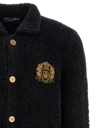 Black Alpaca Leather Cardigan