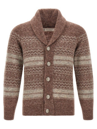 Brown Alpaca Leather Cardigan