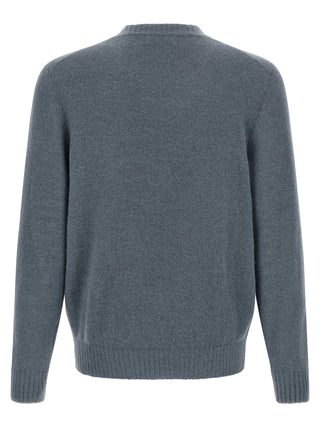 Blue Alpaca Leather Cardigan