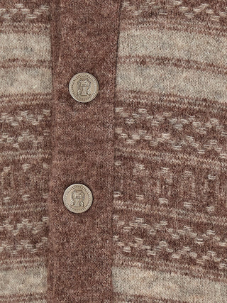 Brown Alpaca Leather Cardigan